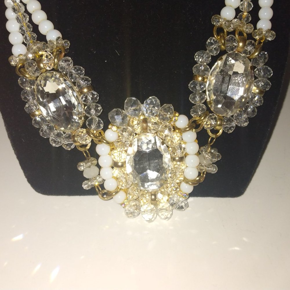 Massive Miriam Haskell Statement Necklace Signed … - image 2